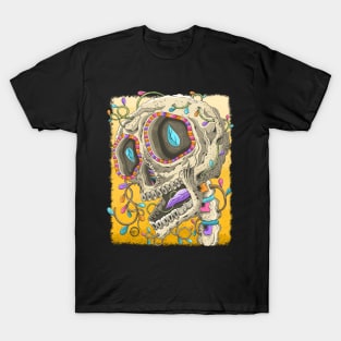 Realistic Colorful Skull - Dia De Los Muertos -The Fall Colors Skull T-Shirt